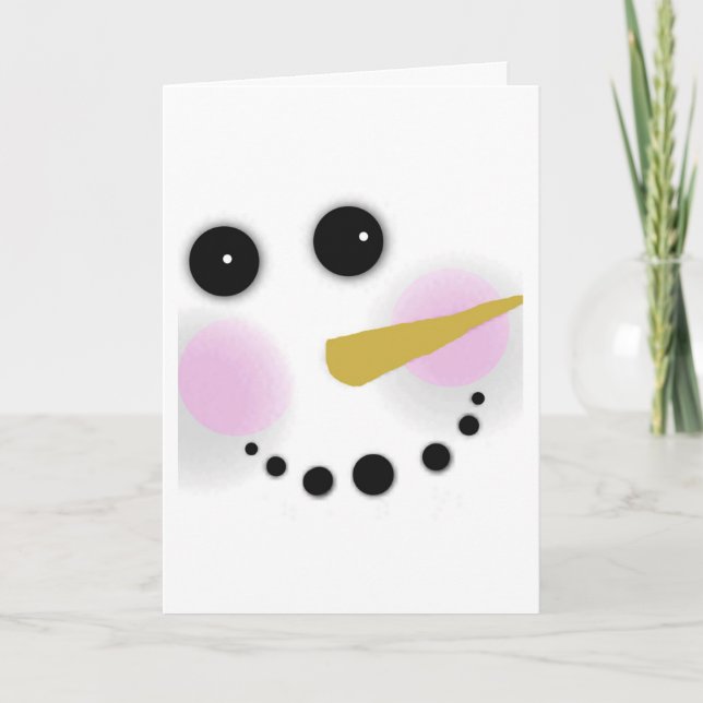 Cute Snögubbe-julkort Helgkort (Framsida)