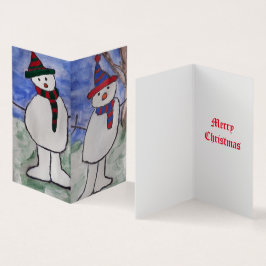 Cute Snögubbe-julkort Kort