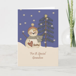 Cute Snögubbe, julmorson Helgkort
