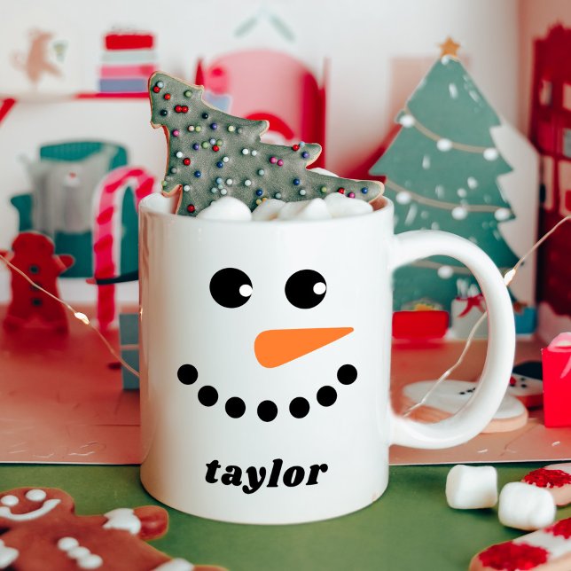Cute Snögubbe Kids jul Kaffemugg (Skapare uppladdad)