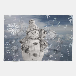 Cute Snögubbe Kökshandduk