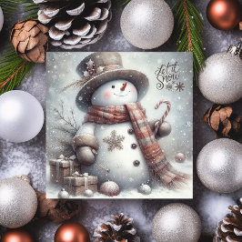 Cute Snögubbe Låt det snöa God jul Julkort