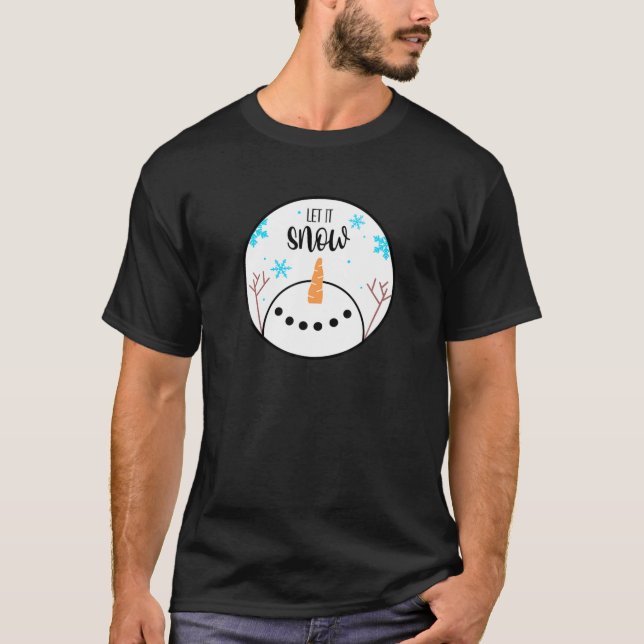 Cute Snögubbe Låt det snöa grafik T Shirt (Framsida)