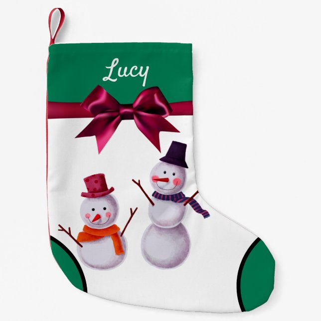 Cute snögubbe - liten julklapp liten julstrumpa (Framsidan)