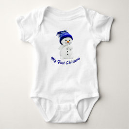 Cute Snögubbe med Blue Hat Baby T Shirt