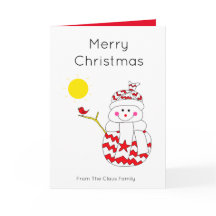 Cute snögubbe med fågeljulkonst