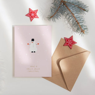 Cute Snögubbe ・ Modern С helig jul Julkort
