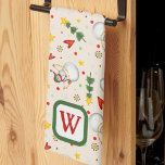 Cute Snögubbe Monogram Första jul Kökshandduk<br><div class="desc">Cute Personlig Snögubbe Träd Hearts tehandduk vid Mönster. Julkökshanddukar är perfekt att lägga till lite helgdag i köket. Koppla den med flaska i vin och gör en underbar julklapp till vänner, familj, medarbetare, grannar osv. Personligens monogramyta kan ändras till en namn eller roligt julfras om du vill. Om du vill...</div>