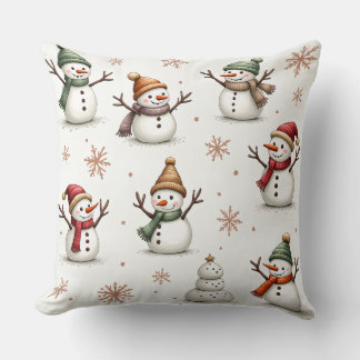 Cute Snögubbe Mönster Cushion Kudde