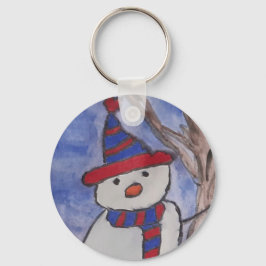 Cute Snögubbe Nyckelring
