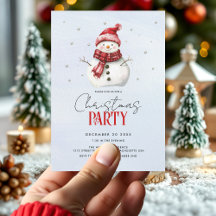 Cute snögubbe och snö jul party