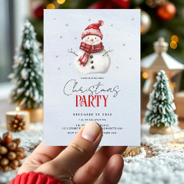 Cute snögubbe och snö jul party inbjudningar