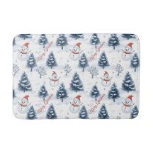 Cute Snögubbe och Snowy Träd God jul