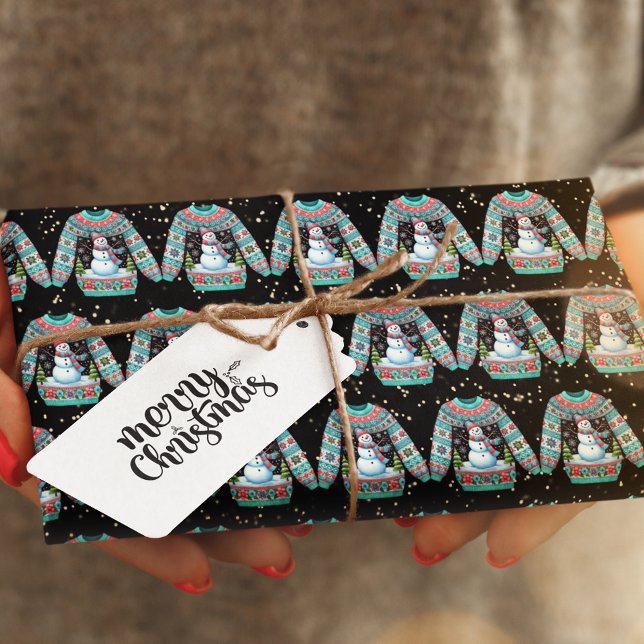 Cute Snögubbe på den fuktiga julsötaren Presentpapper (Skapare uppladdad)