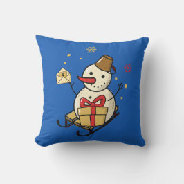 Cute Snögubbe på en slö Kudde