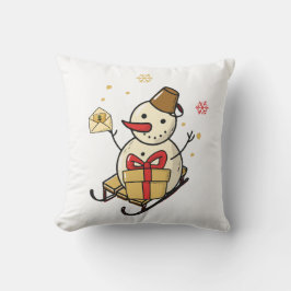 Cute Snögubbe på en slö Kudde