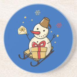 Cute Snögubbe på en slö Underlägg