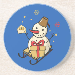 Cute Snögubbe på en slö Underlägg