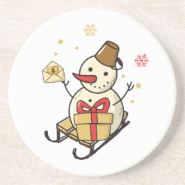 Cute Snögubbe på en slö Underlägg