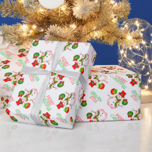 Cute Snögubbe på Festive WHITE eller Färg Presentpapper