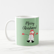 Cute Snögubbe på Sage Grönt God jul