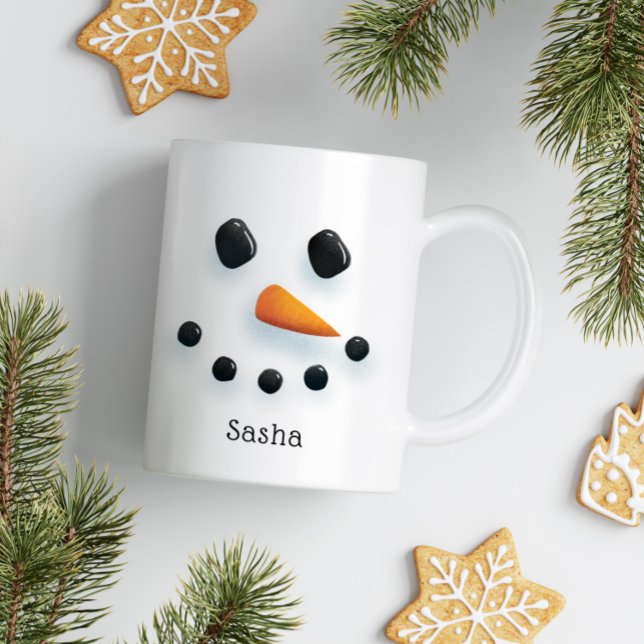 Cute Snögubbe, Personlig, Helgdag Kaffemugg (Skapare uppladdad)