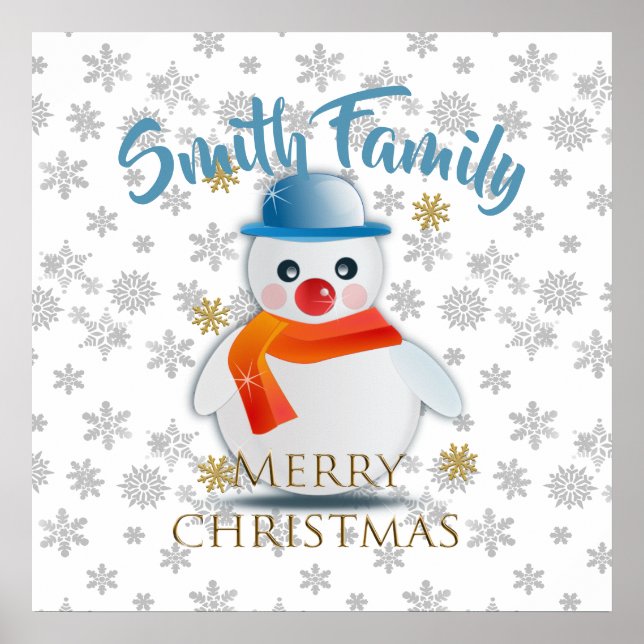 Cute Snögubbe Poster (Framsidan)