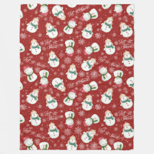 Cute Snögubbe Snowflake Mysigt jul Fleecefilt