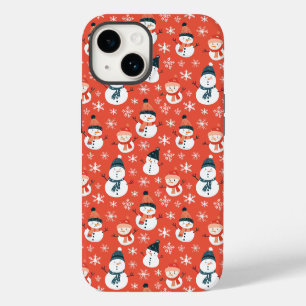 Cute Snögubbe Snowflake Seamless Mönster jul