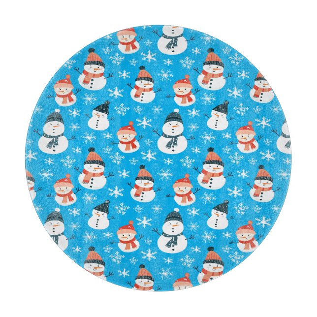 Cute Snögubbe Snowflake Seamless Mönster jul (Framsidan)