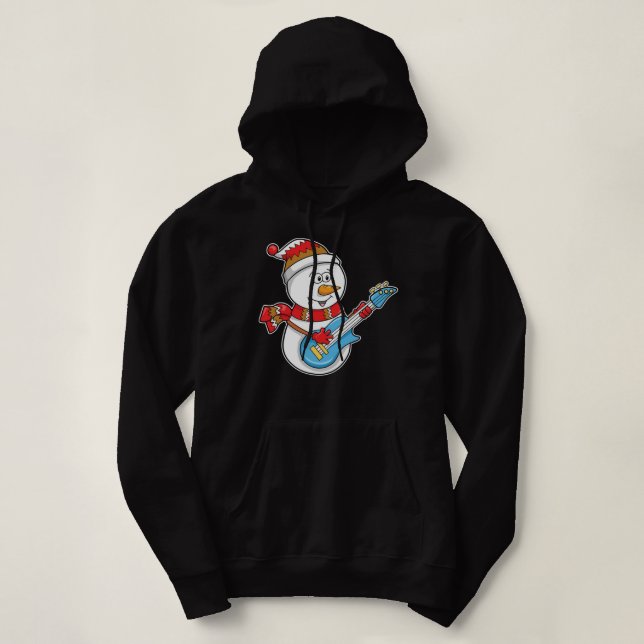 Cute Snögubbe spelar Guitar T Shirt (Design framsida)