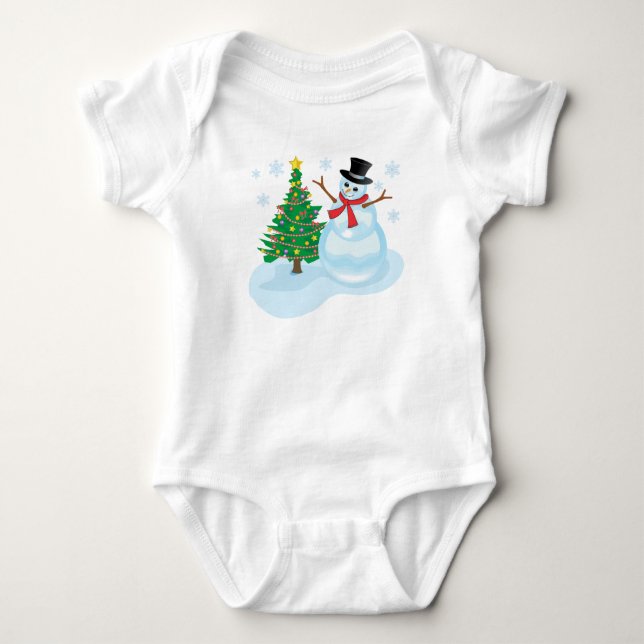Cute Snögubbe T-shirt (Framsida)