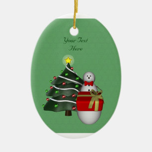 Cute Snögubbe Träd Helgdag Ornament