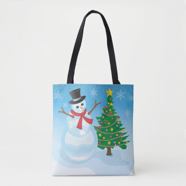 Cute Snögubbe Tygkasse (Framsida)