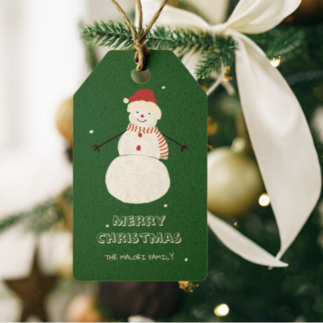 Cute Snögubbe | Viktig juldesign för Helgdag Presentetikett (Skapare uppladdad)