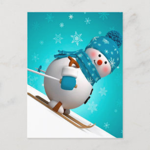 Cute Snögubbe Vykort