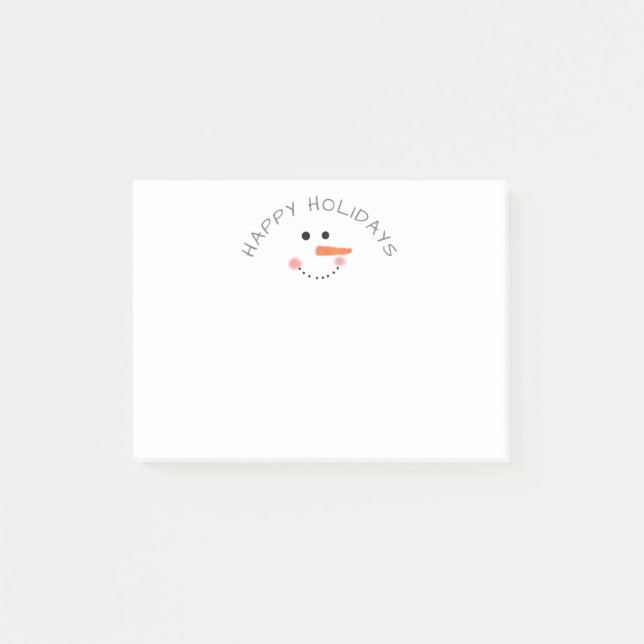 Cute Snögubbe White Winter Glad helg Post-it Block (Framsida)