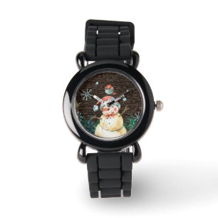 Cute Snögubbe & Woodland Animals - Julgräddmatta Armbandsur