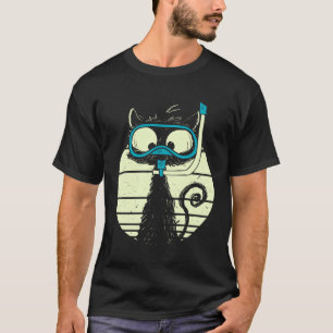 Cute Snorkel Cat Diver Cat Diving Goggles T Shirt