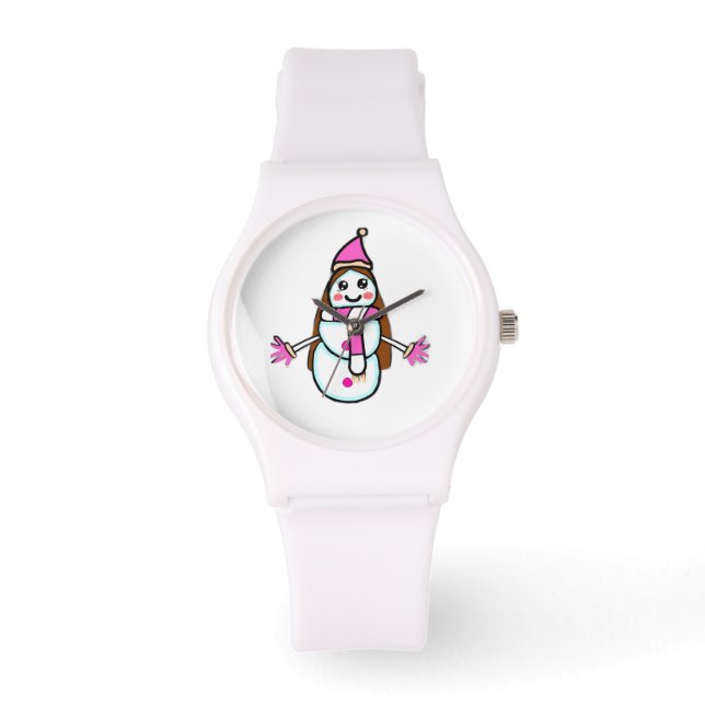 Cute Snow Woman Fairness Message – Unique Kids & T Armbandsur (Framsida)