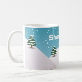 Cute Snowboarding-Snögubbar Kaffemugg
