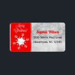 Cute Snowflake God jul Red Adressetikett<br><div class="desc">Sprid lite Julafton munter med dessa söta,  festliga,  röda God jul-snöflingor returetiketter!</div>