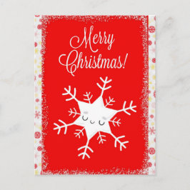 Cute Snowflake God jul Vykort
