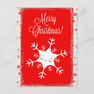 Cute Snowflake God jul Vykort
