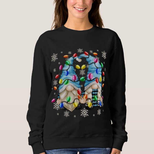 Cute Snowflake Mönster och jultomtejulet Christm T Shirt (Framsida)
