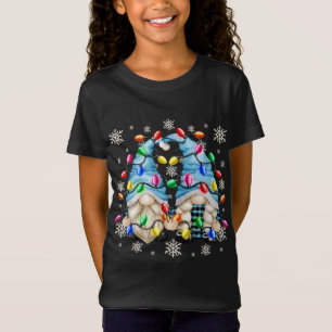 Cute Snowflake Mönster och jultomtejulet Christm T Shirt