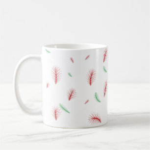 Cute Snowflake Wand Julafton träd Red Grönt mönste Kaffemugg