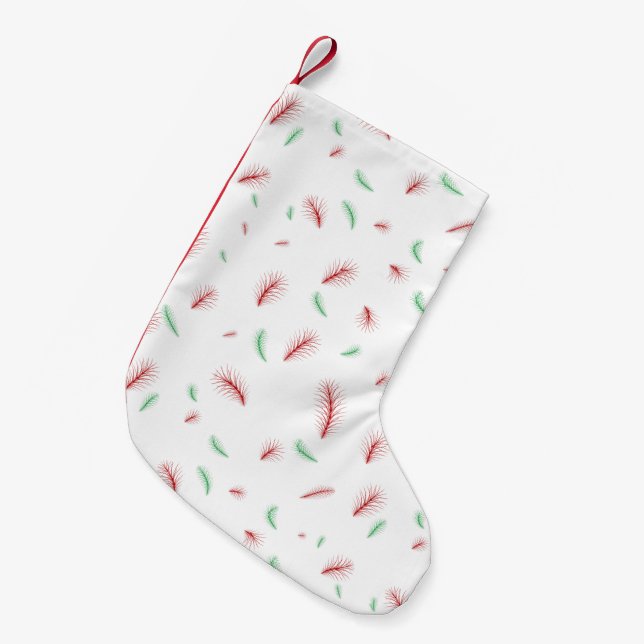Cute Snowflake Wand Julafton träd Red Grönt mönste Liten Julstrumpa (Framsidan (Hängande))