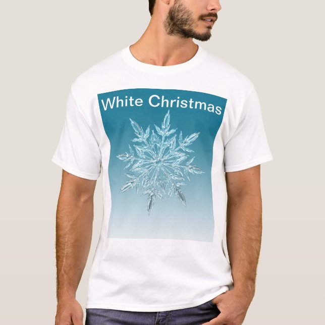 Cute Snowflu med vit jultext T Shirt (Framsida)