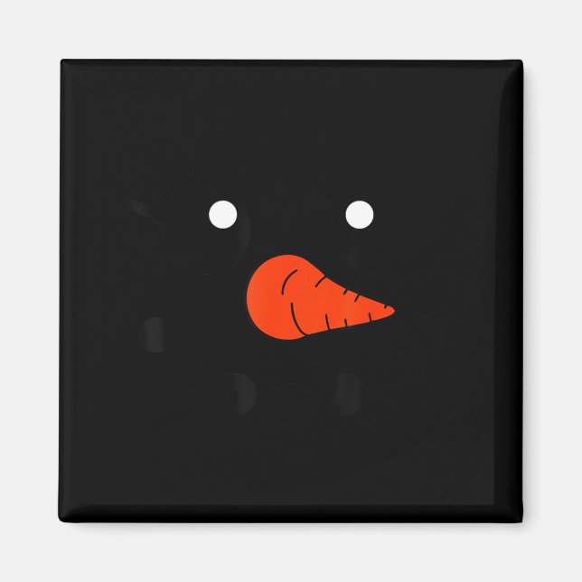 Cute Snowlady Snowman Face Christmas Matching Fami Magnet (Framsidan)